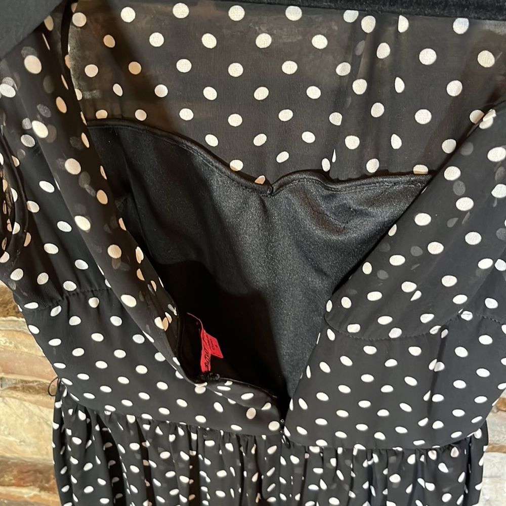 Betsey Johnson Polka Dot Sleeveless Peter Pan Collar Dress - Picture 6 of 7